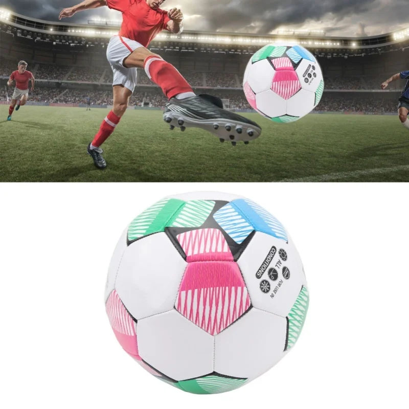 Soccer Ball PVC Soccer Football Size 5 Wear Resistant Soft Cover Training Sports Ball For Game Matches