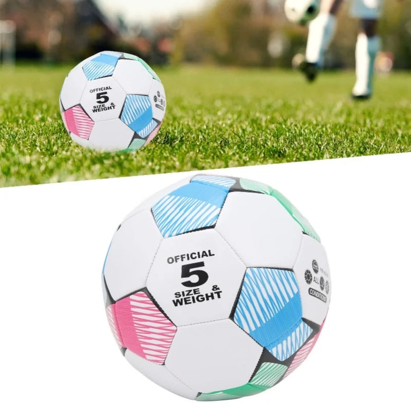Soccer Ball PVC Soccer Football Size 5 Wear Resistant Soft Cover Training Sports Ball For Game Matches